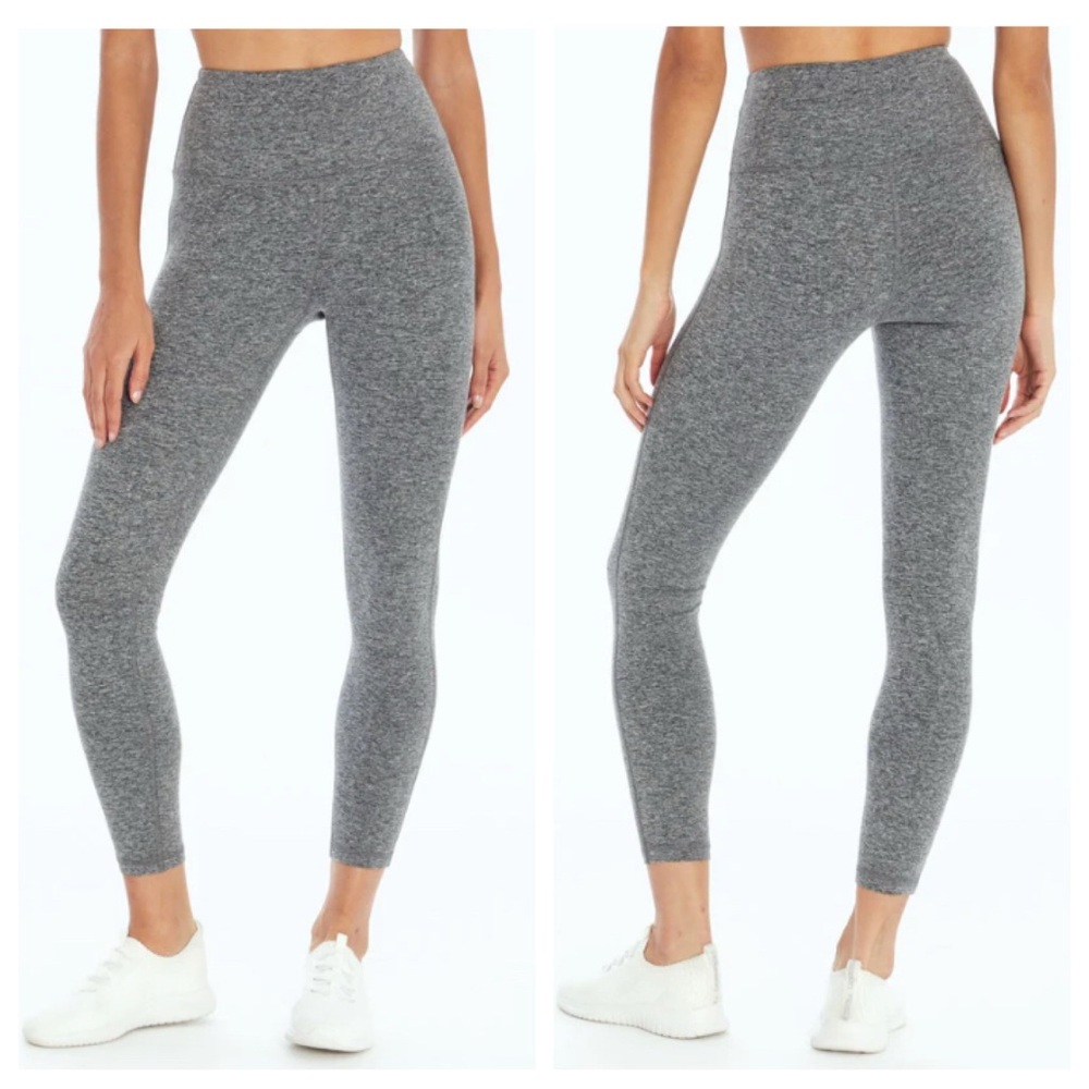 ZOBHA Melange 25" Ankle Leggings in GRAY Size LARGE